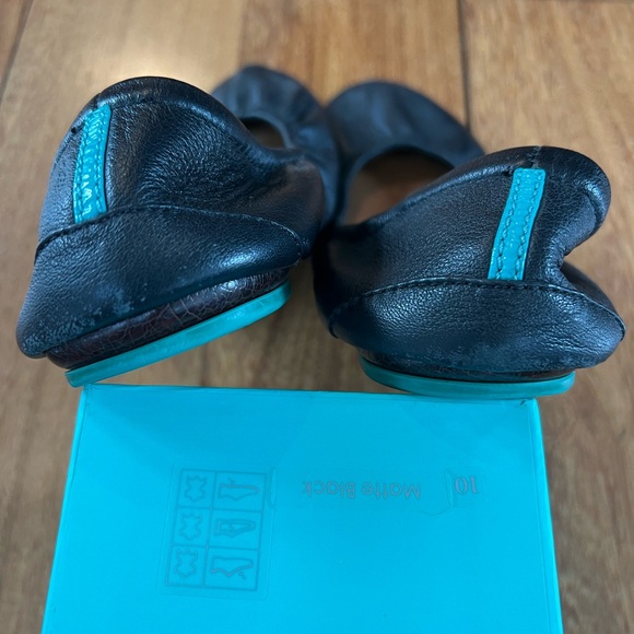 Pre-Owned Black Leather Tieks Size 10 Ballet Flats - Picture 3 of 4